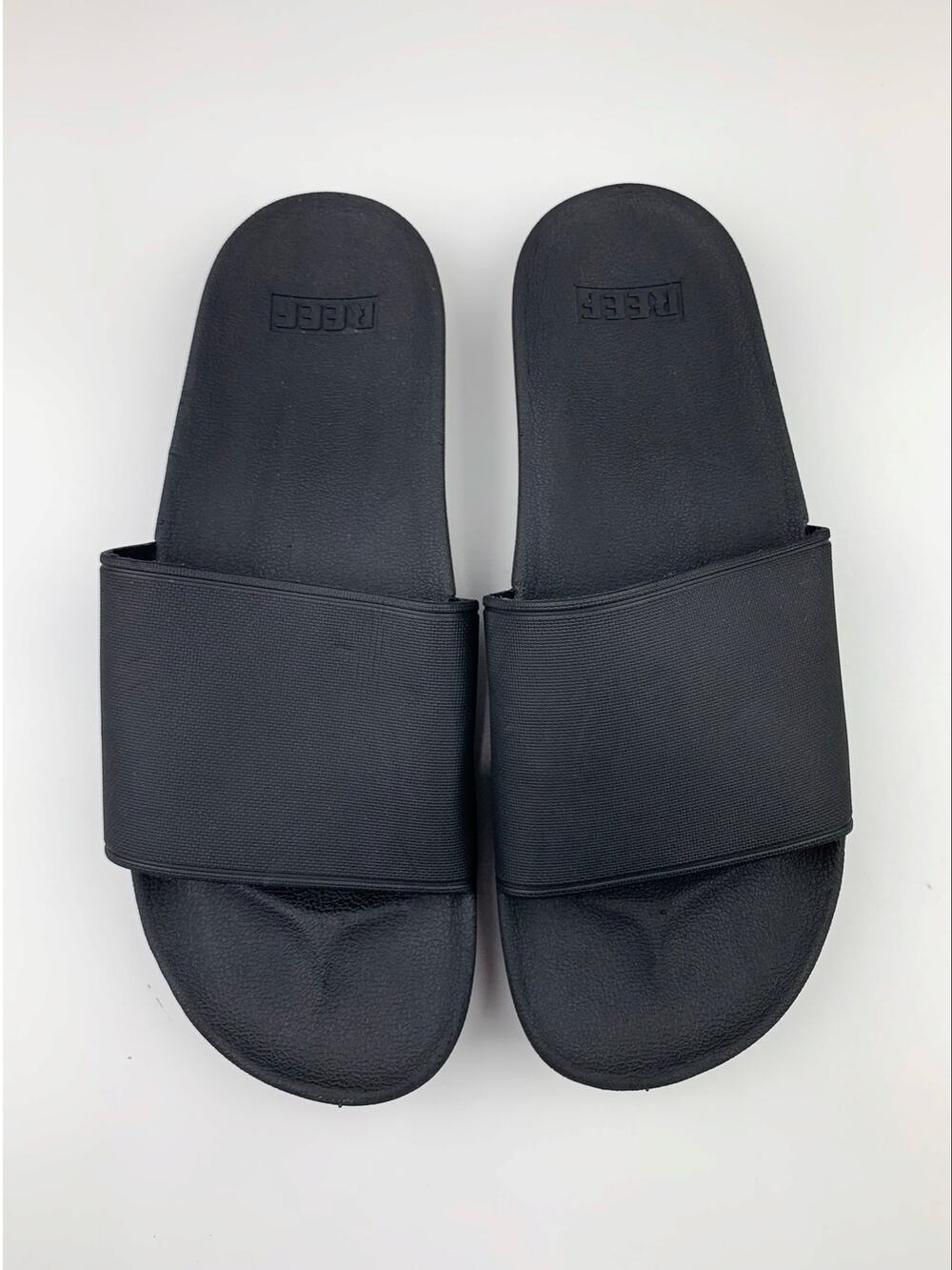 Reef One Slide Sandals Black Slip On Casual Comfort Men's 11 Vacation Beach